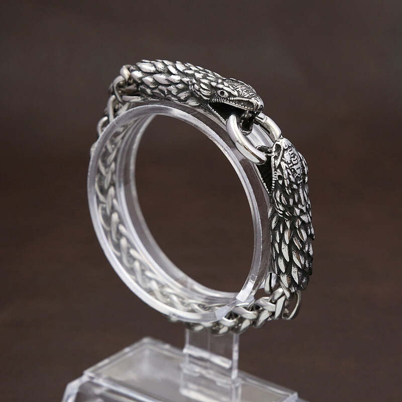 Gothic vīriešu čūskas formas nerūsējošā tērauda rokassprādzes panku vintage modes dzīvnieku ķēdes rokassprādzes, šarms, modernas juvelierizstrādājumu vairumtirdzniecība