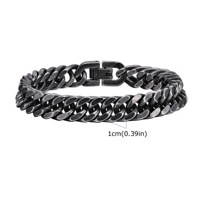 Vnox Brățări cu lanț cubanez din oțel inoxidabil, gros, greu, pentru bărbați și băieți, bijuterii pentru brățară din metal antic oxidat Miami Curb Link