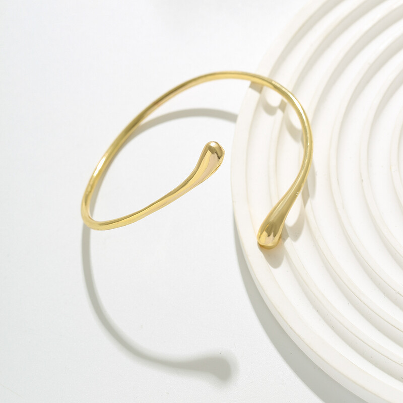 Ingemark Jednostavne vintage narukvice s otvorenim manžetama u obliku kapi vode za žene Trend 2024. gotička geometrijska narukvica za ruku Estetski nakit Poklon Novo