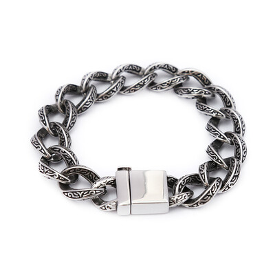 Punk Hip Hop narukvica s izrezbarenim uzorkom za muškarce 316L nehrđajući čelik Bikerska modna vintage kreativna zabava Pokloni nakita na veliko