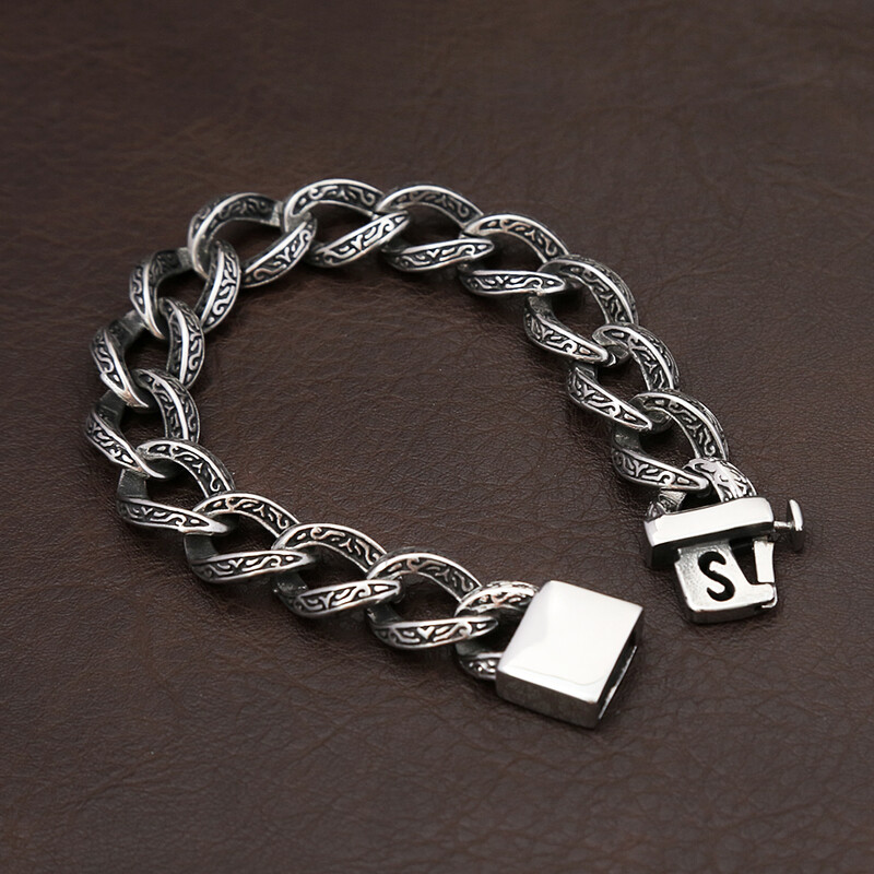 Punk Hip Hop narukvica s izrezbarenim uzorkom za muškarce 316L nehrđajući čelik Bikerska modna vintage kreativna zabava Pokloni nakita na veliko