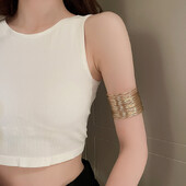 Bandă de braț cu mai multe straturi cu deschidere din metal Brățări noi pentru femei Europa și America Personalitate creativă exagerată Bijuterii stil rece