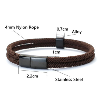 Noter New Bracelet Men Bilayyer 4mm Grade A Milan Rope Braslet Bangle Lucky Red Thread Braclet Бижута от неръждаема стомана Armbanden