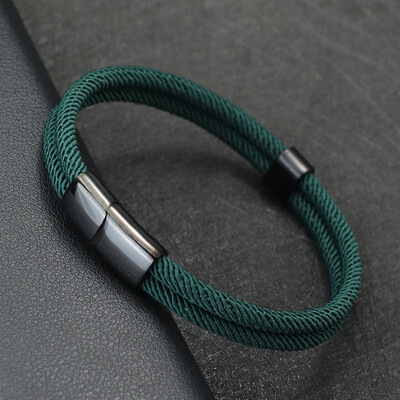 Noter Jauna Rokassprādze Vīriešu Divslāņu 4 mm Milānas Virve Braslet Rokassprādze Lucky Red Thread Rokassprādze Nerūsējošā tērauda Rotaslietas Armbanden