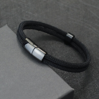 Noter Jauna Rokassprādze Vīriešu Divslāņu 4 mm Milānas Virve Braslet Rokassprādze Lucky Red Thread Rokassprādze Nerūsējošā tērauda Rotaslietas Armbanden