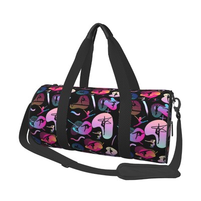 Geantă de gimnastică Geantă de sport cu imprimeu pentru gimnastică artistică, cu pantofi, pentru bărbați, femei, geantă personalizată impermeabilă, geantă de fitness retro de călătorie