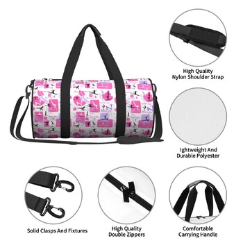 Artistic Gymnastics - Pink And Purple Gym Bag Oxford Sports Bags Τσάντα κολύμβησης Μεγάλης χωρητικότητας Τσάντα γυμναστικής για άνδρες γυναίκες