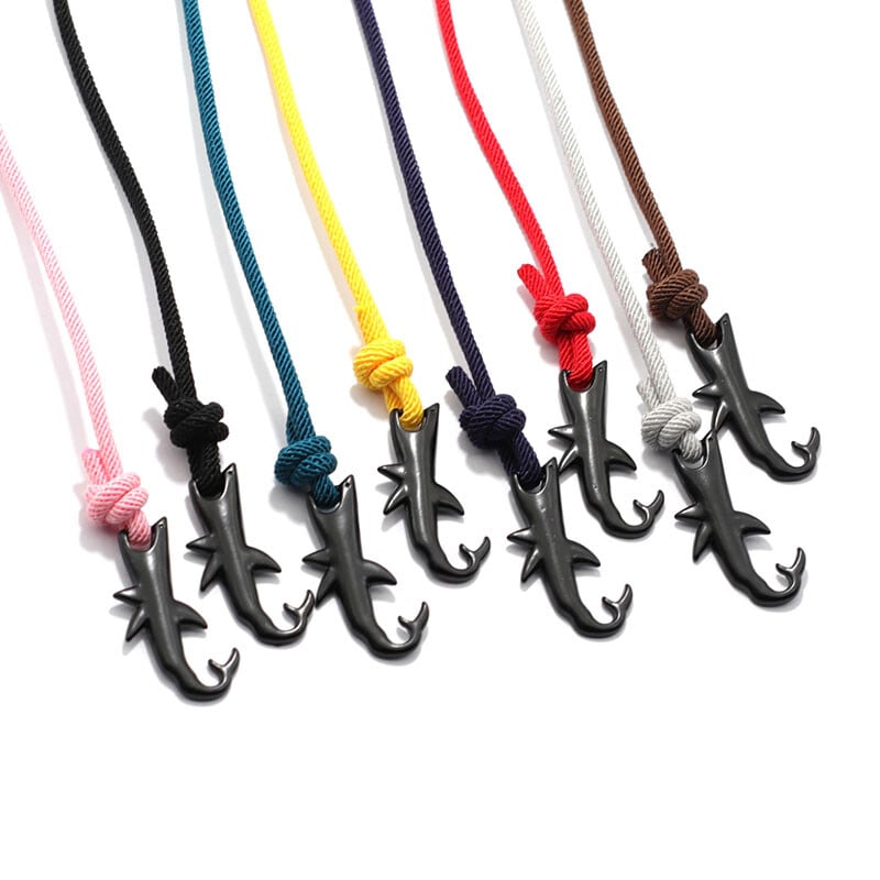 Nova nautička narukvica, muška narukvica Black Shark, klizna, podesiva, 3 mm Milano lančić s užetom, ljetni dodaci za nakit za surfere na plaži