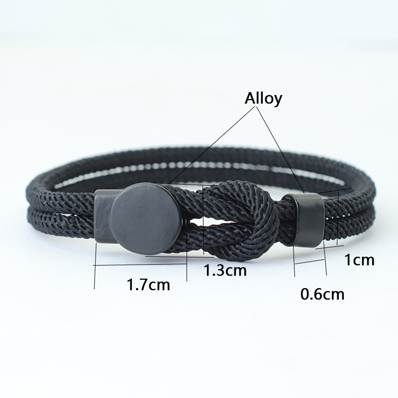 Brățară punk cu frânghie pentru bărbați Accesorii pentru timp liber 4 mm Brățară cu șnur Cadou pentru soț iubit Cool Biker Braslet asortat Pulseira