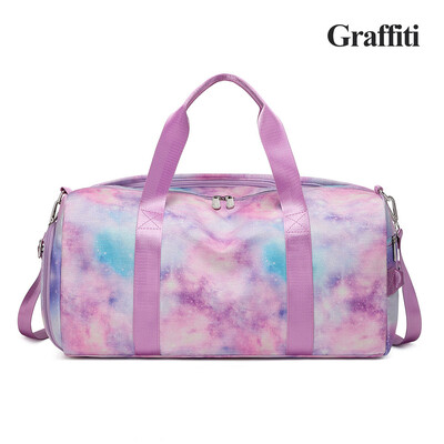 Sporta vingrošanas soma meitenēm Sievietēm, pusaudžiem, bērniem, saliekamā soma, ceļošanai, sausai, mitrai atdalīšanai, viena pleca noliekta jogas fitnesa salokāma soma