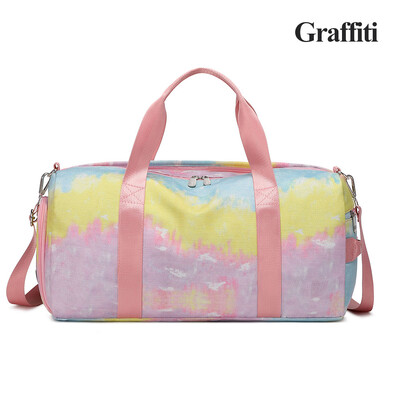 Sporta vingrošanas soma meitenēm Sievietēm, pusaudžiem, bērniem, saliekamā soma, ceļošanai, sausai, mitrai atdalīšanai, viena pleca noliekta jogas fitnesa salokāma soma