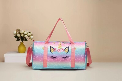 Bērnu āra ceļojumu soma Unicorn Print plecu Crossbody Bag Liela ietilpība slapja un sausa atdalīšanai Fitnesa soma