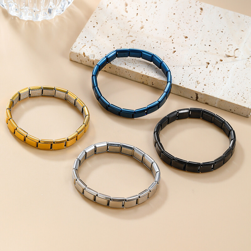 Brățări din oțel inoxidabil din Italia pătrate la modă pentru femei bărbați HipHop metal module italiene cadou extensibil bijuterii pentru petrecerea de naștere