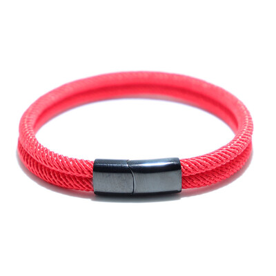 Minimālisma, rokām darināta sarkana virves magnētiska rokassprādze, nerūsējošā tērauda vīriešu rokassprādzes vīriešu aprocei, rotaslietas Homme