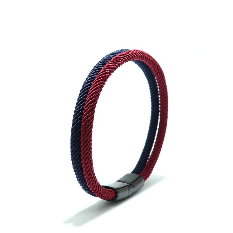 Μινιμαλιστικό Χειροποίητο Μαγνητικό Βραχιόλι με Κόκκινο Σχοινί Γούρια Ανδρικά Βραχιόλια από Ανοξείδωτο Ατσάλι για Ανδρικά κοσμήματα με νήμα καρπού Homme
