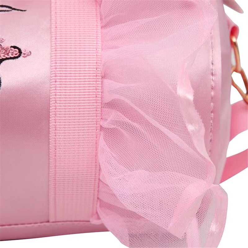 Bērnu modes rozā sporta deju soma ar vizuļu apdruku plecu soma Vingrošanas baleta soma bērniem, meitenēm