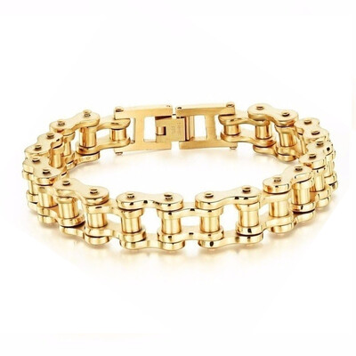 Brățară cu lanț pentru motocicliști din oțel inoxidabil Brățară pentru bărbați Lanț cu legături Brățări stil bicicletă pentru motociclete Brățări punk de modă Bijuterii