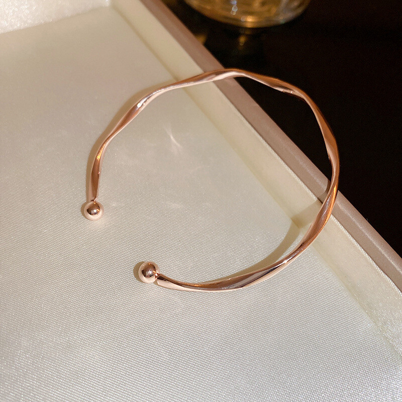 Brățară cu manșetă retro Brățări cu deschidere pentru femei Minimalism Brățări răsucite Brățară Bijuterii Mamă Soție Fete Cadouri de aniversare ﻿