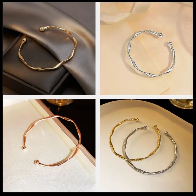 Brățară cu manșetă retro Brățări cu deschidere pentru femei Minimalism Brățări răsucite Brățară Bijuterii Mamă Soție Fete Cadouri de aniversare ﻿