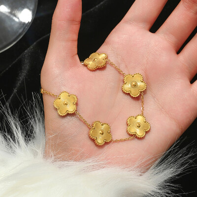 Europa și Statele Unite ale Americii fierbinte din oțel inoxidabil trifoi cu patru foi brățară norocoasă moda femei unghii brățări aur