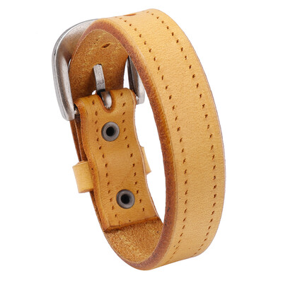 Vintage kožna narukvica za muškarce Jednostavna muška narukvica od goveđe kože s kopčom