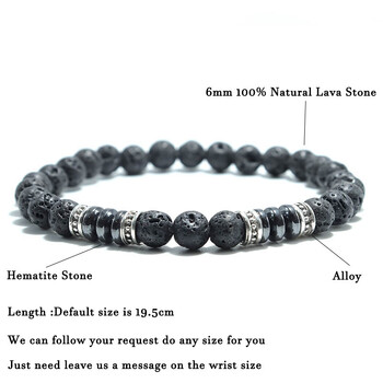 Модна мъжка гривна Естествен камък 6 мм Lava Rock Tiger Eyes Beaded Braclet Аксесоари за свободното време Подарък за него Pulsera Homme Joias