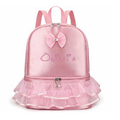 Geanta de balet personalizata brodata Rucsac de dans pentru fetite, cu compartiment separat pentru pantofi pentru geanta pentru copii mici