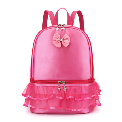 Geanta de balet personalizata brodata Rucsac de dans pentru fetite, cu compartiment separat pentru pantofi pentru geanta pentru copii mici