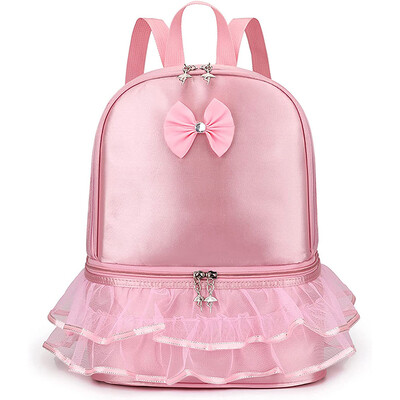 Geanta de balet personalizata brodata Rucsac de dans pentru fetite, cu compartiment separat pentru pantofi pentru geanta pentru copii mici