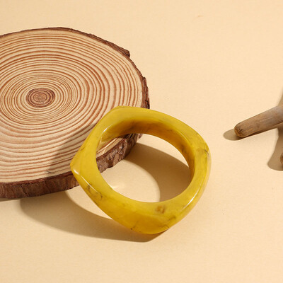 Brățări grele din rășină acrilică neregulată, colorată, de epocă, pentru femei, Brățări cu farmec geometric Kpop, Brățări, bijuterii retro, Pulseras