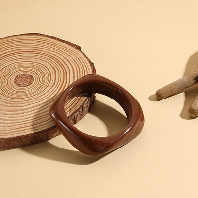 Brățări grele din rășină acrilică neregulată, colorată, de epocă, pentru femei, Brățări cu farmec geometric Kpop, Brățări, bijuterii retro, Pulseras