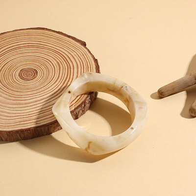 Brățări grele din rășină acrilică neregulată, colorată, de epocă, pentru femei, Brățări cu farmec geometric Kpop, Brățări, bijuterii retro, Pulseras