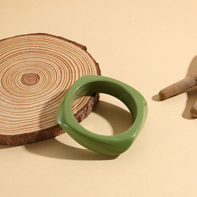 Brățări grele din rășină acrilică neregulată, colorată, de epocă, pentru femei, Brățări cu farmec geometric Kpop, Brățări, bijuterii retro, Pulseras