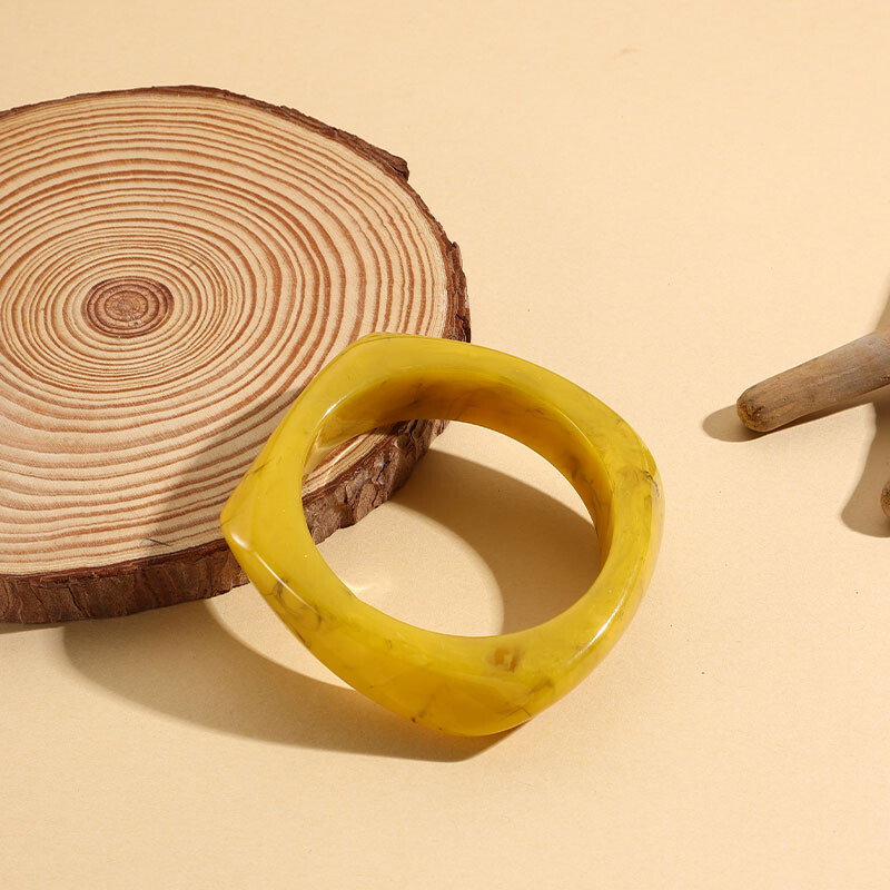 Brățări grele din rășină acrilică neregulată, colorată, de epocă, pentru femei, Brățări cu farmec geometric Kpop, Brățări, bijuterii retro, Pulseras