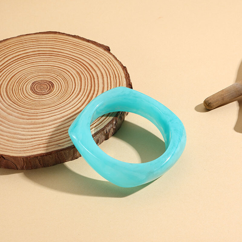 Brățări grele din rășină acrilică neregulată, colorată, de epocă, pentru femei, Brățări cu farmec geometric Kpop, Brățări, bijuterii retro, Pulseras