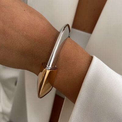 Ingemark pārspīlēta panka neregulāra plata aproču rokassprādze sievietēm vintage zelta krāsā kuplas metāla rokassprādzes vīriešiem rokām rotaslietas dāvana