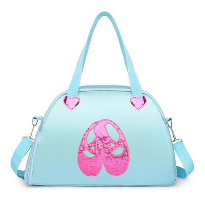 Детска чанта с пайети Розова спортна чанта за спортна зала за момичета Тийнейджърска чанта за съхранение на гимнастика Обувка за танци Мокра джобна чанта за нощувки