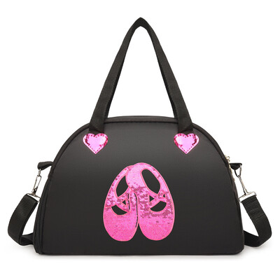 Детска чанта с пайети Розова спортна чанта за спортна зала за момичета Тийнейджърска чанта за съхранение на гимнастика Обувка за танци Мокра джобна чанта за нощувки