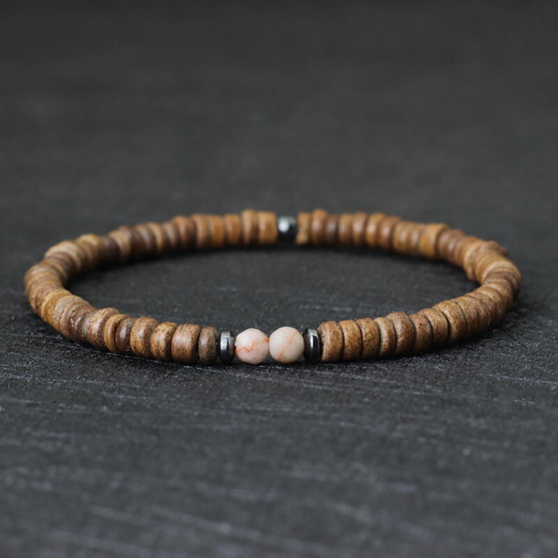 Noter New Vīriešu Dabīga kokosriekstu Pērlīšu Rokassprādze Vintage Meditācija Koka Rokassprādze Hematīts Ārstnieciskā Braslet Tīģera Acis Akmens Pulsera