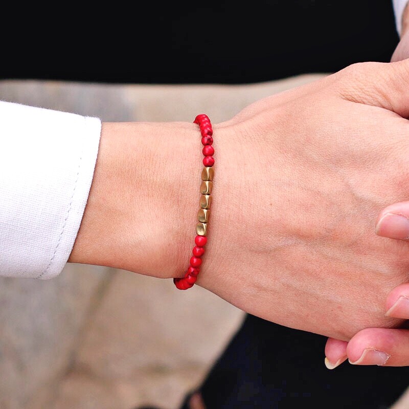 Brățară pentru bărbați noi de 4 mm, mărgele de cupru neregulate, brățară cu șuvițe, minimalistă, negru, piatră de onix, brațară, cadou pentru el Joias