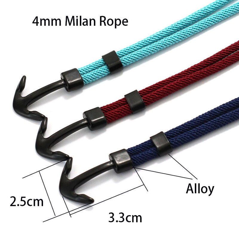 Brățară cu ancora stilată pentru bărbați, lucrată manual, frânghie nautică, brățară, plajă, surfing, bijuterii ocazionale, brățară cu fir roșu norocos Joias