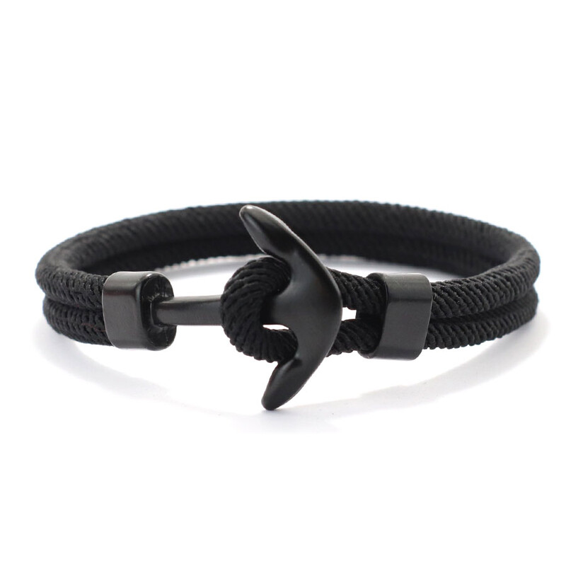 Brățară cu ancora stilată pentru bărbați, lucrată manual, frânghie nautică, brățară, plajă, surfing, bijuterii ocazionale, brățară cu fir roșu norocos Joias