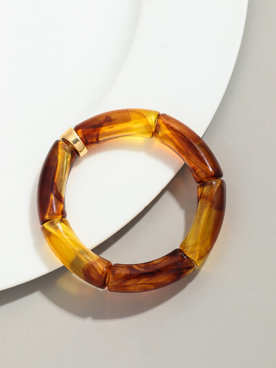 Brățară Bohomia nouă, acrilică, din bambus, stivuită, pentru femei, elastică, colorată, cu mărgele, brățări 2024, bijuterii de modă