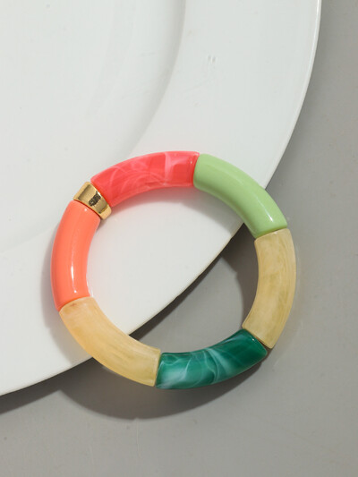 Brățară Bohomia nouă, acrilică, din bambus, stivuită, pentru femei, elastică, colorată, cu mărgele, brățări 2024, bijuterii de modă