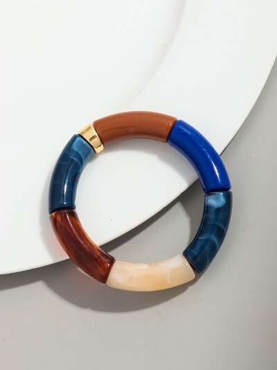 Brățară Bohomia nouă, acrilică, din bambus, stivuită, pentru femei, elastică, colorată, cu mărgele, brățări 2024, bijuterii de modă