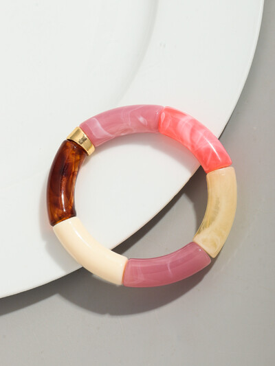 Brățară Bohomia nouă, acrilică, din bambus, stivuită, pentru femei, elastică, colorată, cu mărgele, brățări 2024, bijuterii de modă