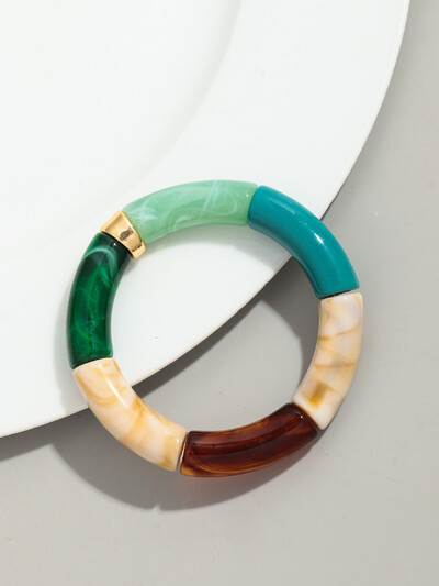 Brățară Bohomia nouă, acrilică, din bambus, stivuită, pentru femei, elastică, colorată, cu mărgele, brățări 2024, bijuterii de modă