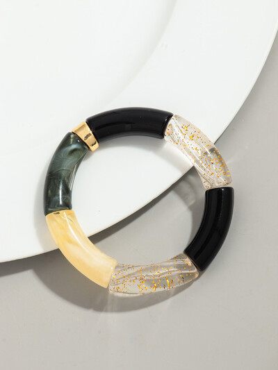 Brățară Bohomia nouă, acrilică, din bambus, stivuită, pentru femei, elastică, colorată, cu mărgele, brățări 2024, bijuterii de modă