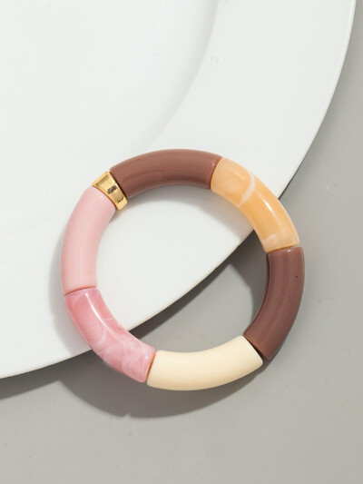 Brățară Bohomia nouă, acrilică, din bambus, stivuită, pentru femei, elastică, colorată, cu mărgele, brățări 2024, bijuterii de modă