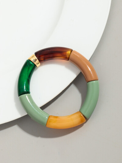 Brățară Bohomia nouă, acrilică, din bambus, stivuită, pentru femei, elastică, colorată, cu mărgele, brățări 2024, bijuterii de modă